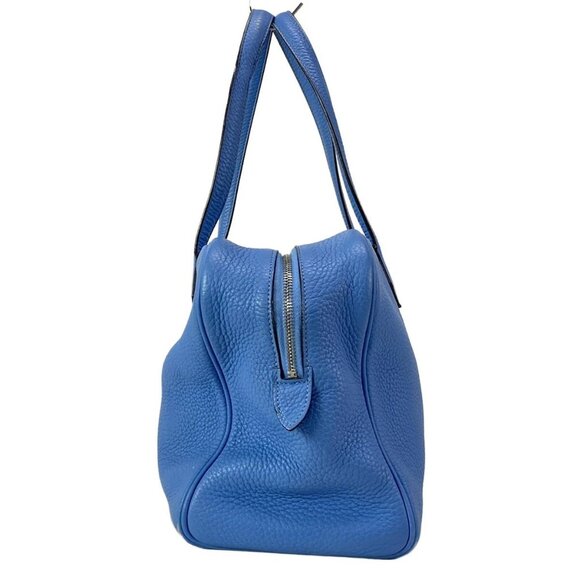 Auth HERMES Victoria 35 Blue Paradise Taurillon Clemence R Handbag - Picture 6 of 16